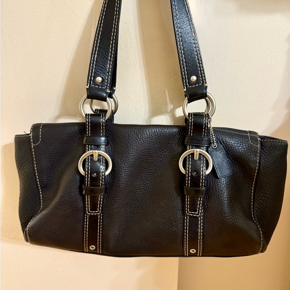 Coach Black Leather Shoulder Bag